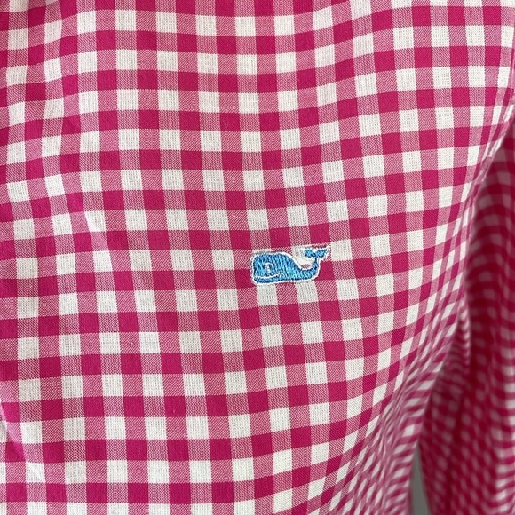 Vineyard Vines Women Long Sleeve Button Down Shirt SZ 4 Relaxed Bright Pink - Picture 10 of 14